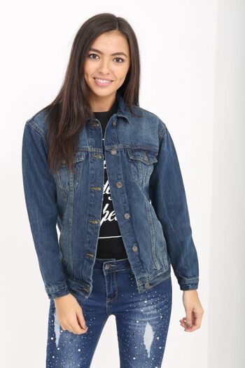 veste en jean oversize avec dos doré brodé 4