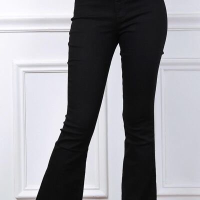 Schwarze Mega Stretch Flare Jeans