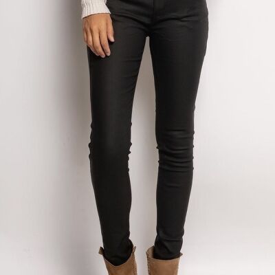 G Smack Plus Size Schwarze Jeans in PU-Leder-Optik