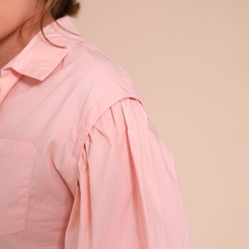 Chemise ample avec boutons revêtus Christophe Rose pâle 3