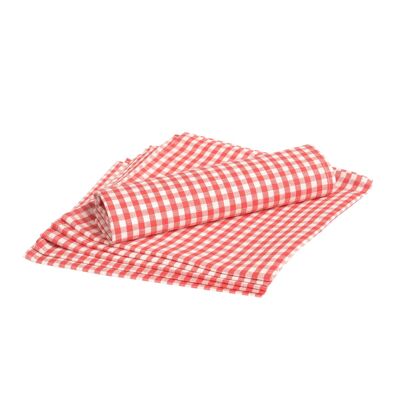 Half linen napkin CHECK, color: red