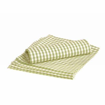 Half-linen napkin CHECK, color: green