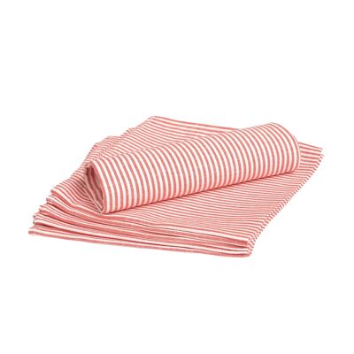 STRIPES napkin made of half linen, color: red