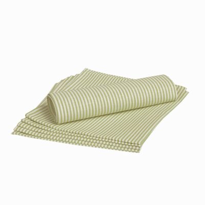 STRIPES napkin made of half linen, color: green