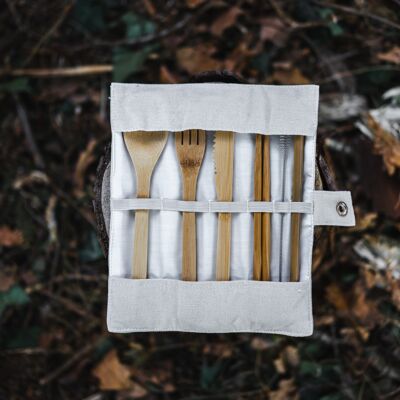 Bamboo nomad cutlery set