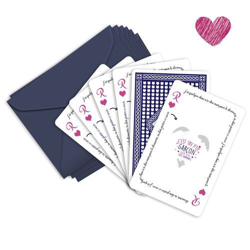 Cartes à gratter annonce grossesse | C'est un garçon | Lot de 5 cartes et enveloppes