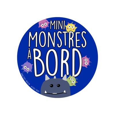 Stickers voiture bébé à bord | Mini Monstres A Bord