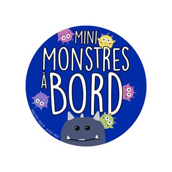 Stickers voiture bébé à bord | Mini Monstres A Bord 1