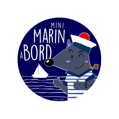 Stickers voiture bébé à bord | Mini Marin A Bord