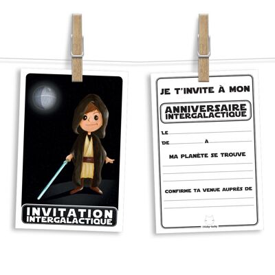 Cartes et enveloppes invitation anniversaire par 6 | Thème Star Wars