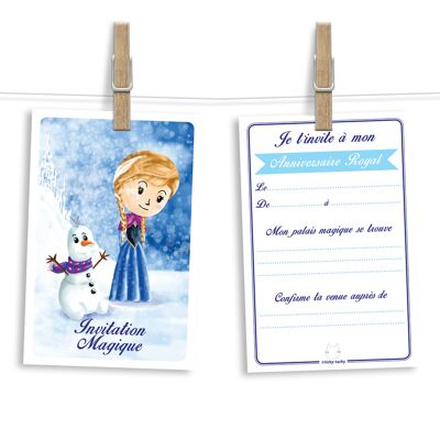 Birthday invitation cards and envelopes by 6 | Anna Theme - Frozen