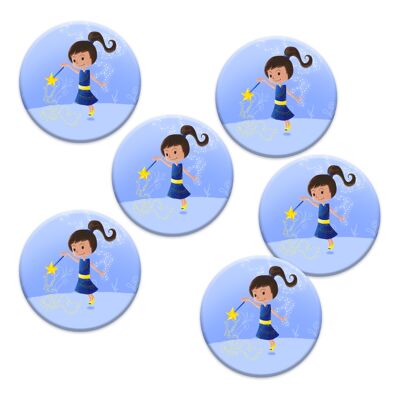 6 badges pour enfants | Anniversaire thème Fée