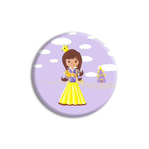 6 badges pour enfants | Anniversaire thème Princesse Mauve
