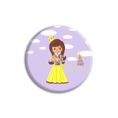 6 distintivi per bambini | Compleanno a tema principessa viola