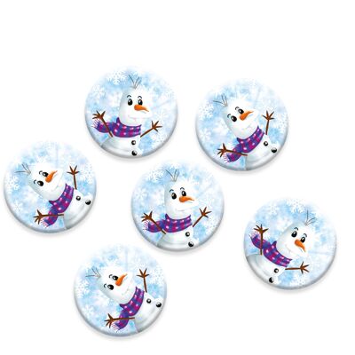 6 badges for children | Snow queen theme birthday
