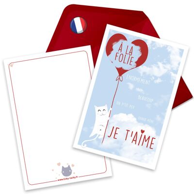 Carte pour la Saint-Valentin et pour les occasions amoureuses | Carte d'amour à gratter chat