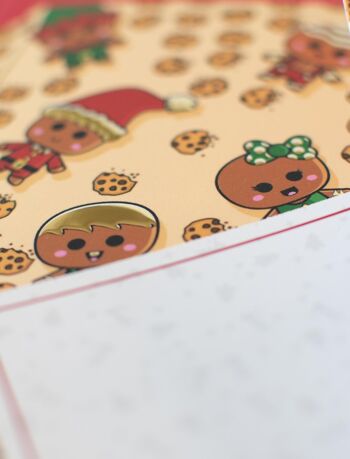 ★ Lot de 5 cartes de vœux pour Noël | Cartes postales version Lutins & Cookies | Cartes de vœux enveloppes comprises 5