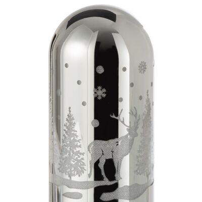 Cilindrico redondeado decorativo led invierno cristal plata small