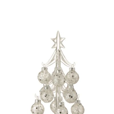 Arbol con bolas estrellas cristal plata small