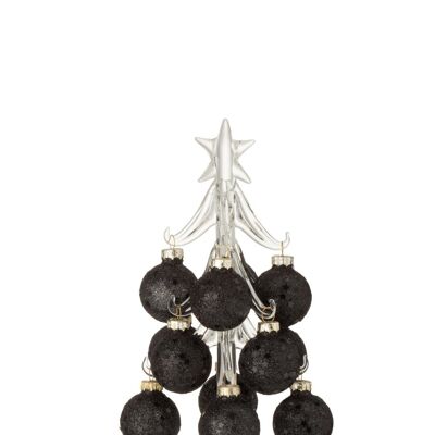 Arbol con bolas estrellas cristal negro small