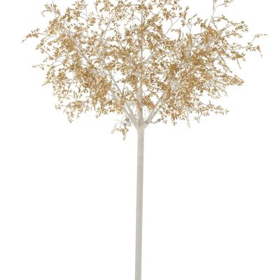 Arbol hojas purpurina+led metal oro extra large