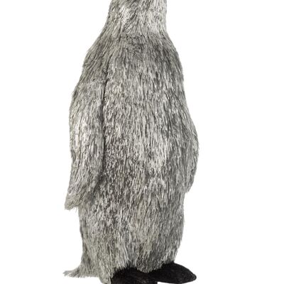 Pinguino deco lentejuelas plast plata s
