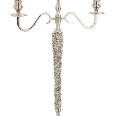 Candelabro 3 brazos joya aluminio/metal plata