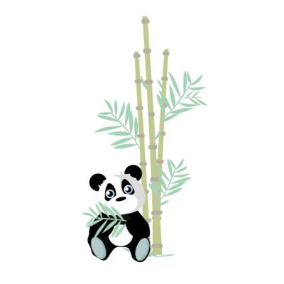 Dschungel Dschungel - Panda mit Bambus Wandsticker