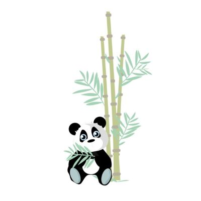 Jungly jungle - Panda met bamboe muursticker