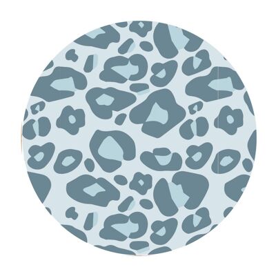 Wall circle panther print - Blue - 3mm thick - 30cm