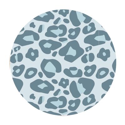 Imprimé panthère cercle mural - Bleu - 3mm d'épaisseur - 30cm