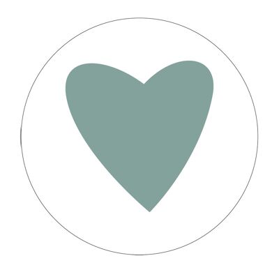 Wall circle Green heart - 3mm thick - 30cm