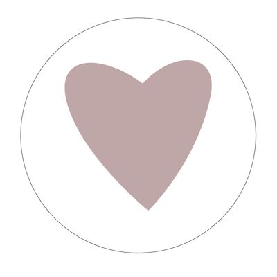 Círculo de pared corazón rojo burdeos - 3 mm de grosor - 30 cm