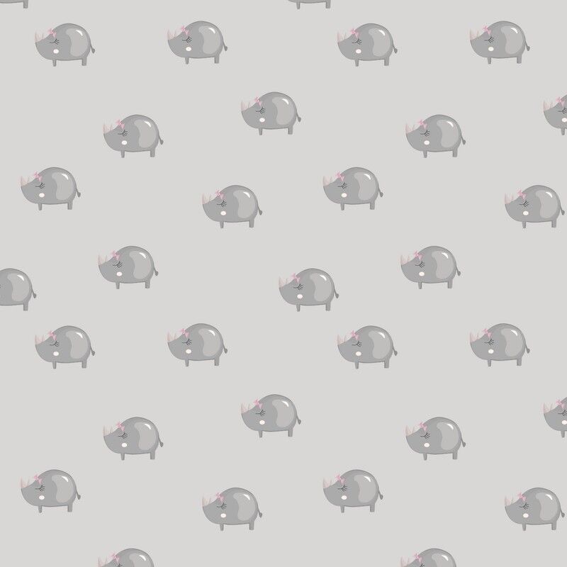 Jungly jungle - Neushoorn behang - 10meter