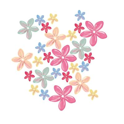 Floral wall stickers - 27 pieces
