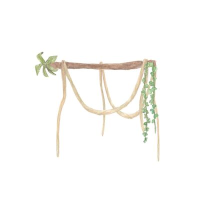 Vinilo decorativo tronco de árbol con lianas | 90 cm de ancho | Estilo acuarela