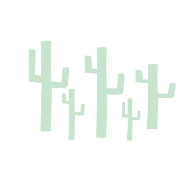 Indische Tiere - Kaktus Wandaufkleber 5 Stück - 10x20cm