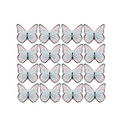 Stickers muraux papillons - 16 pièces - 6x5cm (Diverses variantes)