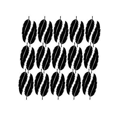 Zwarte veertjes muurstickers - 30 stuks - 3x9cm