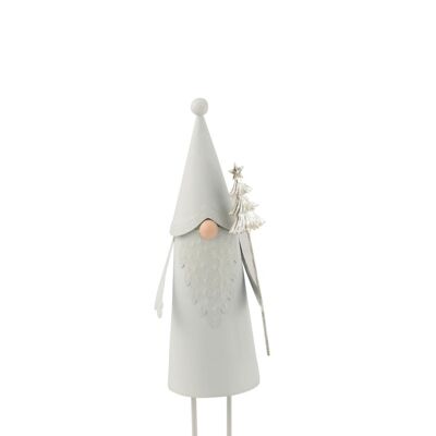 Papa noel arbol metal blanco/plata small