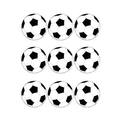 Voetbal muursticker - 18 stuks - 5x5cm