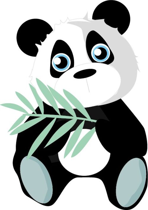 Jungly jungle - Panda muursticker - 24x17cm