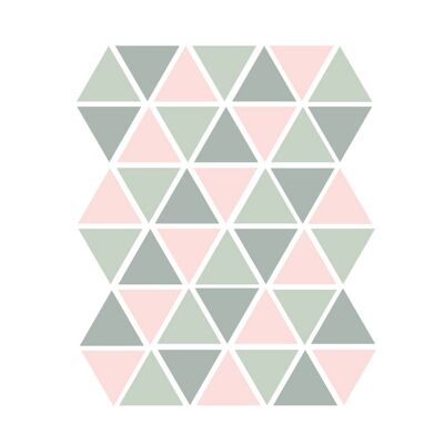 Driehoek muurstickers - Meerdere kleuren - 45 stuks - 4,5x4,5cm (Diverse varianten)