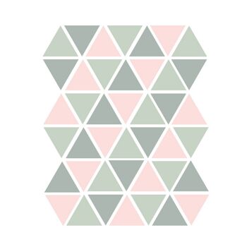 Stickers muraux triangle - Multicolores - 45 pièces - 4,5x4,5cm (Diverses variantes)