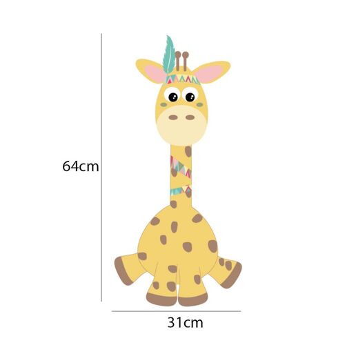 Indianen dieren - Giraf muursticker - 31x64cm