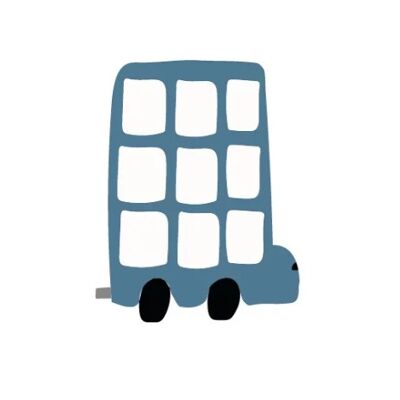 Vinilo decorativo bus azul oscuro - 5 piezas - 12x12cm