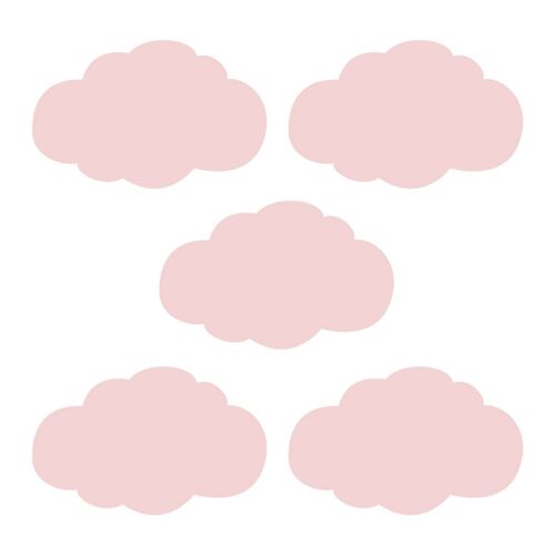 Wolken muurstickers -  5 stuks - 14x8cm (Diverse varianten)
