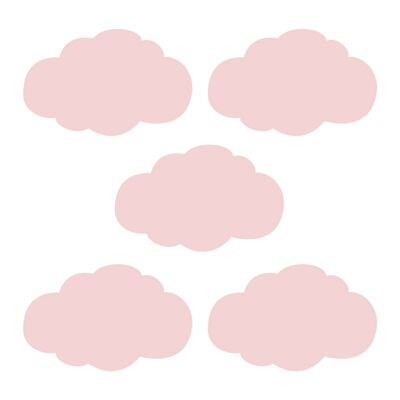 Wolken muurstickers -  5 stuks - 14x8cm (Diverse varianten)