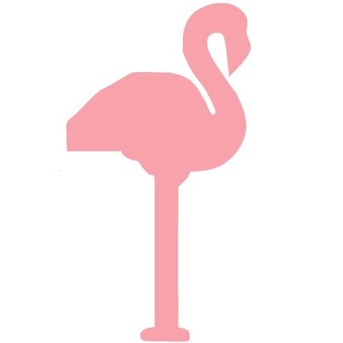 Flamingo muurstickers - 10 stuks - 12.5x6.5cm
