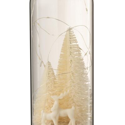 Campana alta led ciervo cristal/resina blanco large